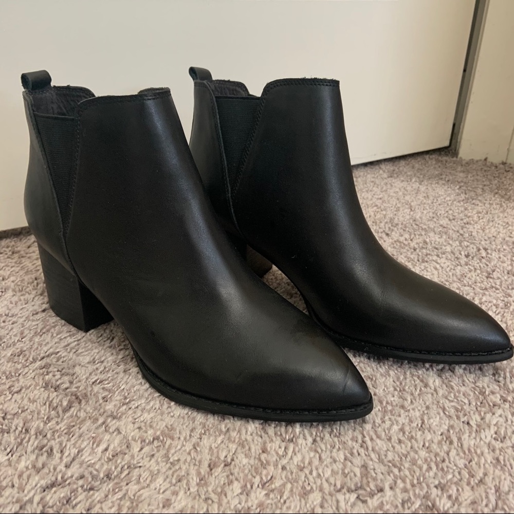 Anthropologie Black Heeled Booties Size 10 - Picture 2 of 6